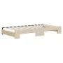 Trundle sofa bed with cream fabric mattress 100x200 cm by vidaXL, Beds and slatted bases - Ref: Foro24-3197453, Price: 432,30...