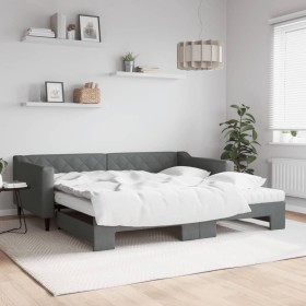 Sofá cama nido con colchón tela gris oscuro 100x20