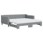 Trundle sofa bed with light gray fabric mattress 90x190 cm by vidaXL, Beds and slatted bases - Ref: Foro24-3197454, Price: 41...