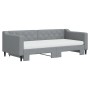 Sofá cama nido con colchón tela gris claro 90x190 cm de vidaXL, Camas y somieres - Ref: Foro24-3197454, Precio: 418,26 €