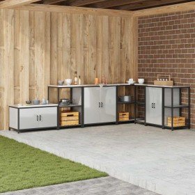 Gabinete de Almacenamiento para Cocina con estante Plateado