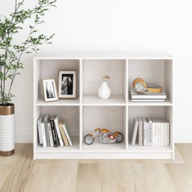 Estantería madera maciza de pino blanco 104x33x76 cm de vidaXL, Librerías y estanterías - Ref: Foro24-809967, Precio: 125,80 ...