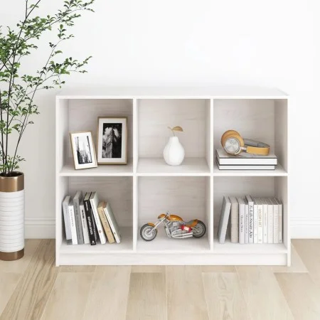 Regal aus massivem weißem Kiefernholz, 104 x 33 x 76 cm von vidaXL, Bücherregale und Regale - Ref: Foro24-809967, Preis: 123,...