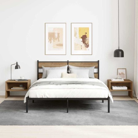 Armario de Noche 2 pcs Roble artisan 40 x 40 x 30 cm