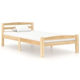 Solid pine wood bed frame 90x200 cm by vidaXL, Beds and slatted bases - Ref: Foro24-322061, Price: 107,98 €, Discount: %