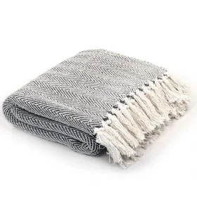 Navy blue cotton herringbone blanket 125x150 cm by vidaXL, Blankets - Ref: Foro24-245321, Price: 22,41 €, Discount: %