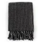 Black cotton checkered blanket 125x150 cm by vidaXL, Blankets - Ref: Foro24-245330, Price: 18,50 €, Discount: %