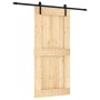 Schiebetür mit Beschlägen aus massivem Kiefernholz, 95 x 210 cm von vidaXL, Türen - Ref: Foro24-3202996, Preis: 186,06 €, Rab...