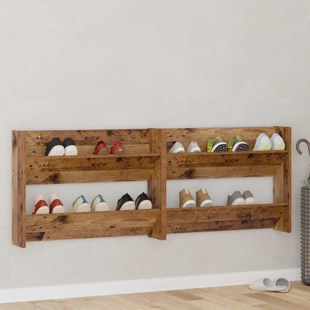 Armarios de zapato de pared Madera vieja Madera contrachapada
