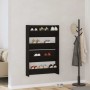 Armarios de zapato de pared Roble negro Madera contrachapada