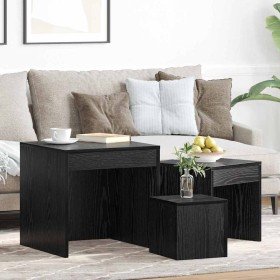 Mesa de Café 3 pcs Roble Negro Madera de ingeniería en Mesas auxiliares | Comprar online en Foro24