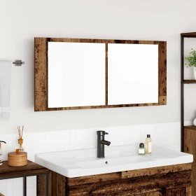 Espejo LED Cabinet con estante Madera vieja 100 x 12 x 45 cm