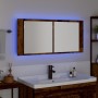 Espejo LED Cabinet con estante Madera vieja 100 x 12 x 45 cm