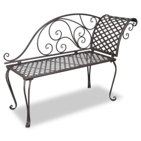 Aged brown steel garden lounger bench 128 cm by vidaXL, garden benches - Ref: Foro24-40717, Price: 131,19 €, Discount: %