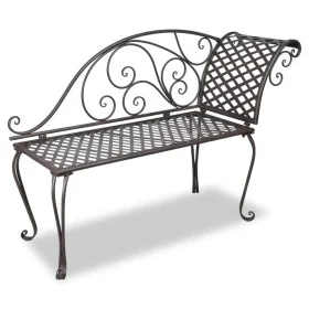 Banco tumbona de jardín de acero marrón envejecido 128 cm de vidaXL, Bancos de jardín - Ref: Foro24-40717, Precio: 125,96 €, ...
