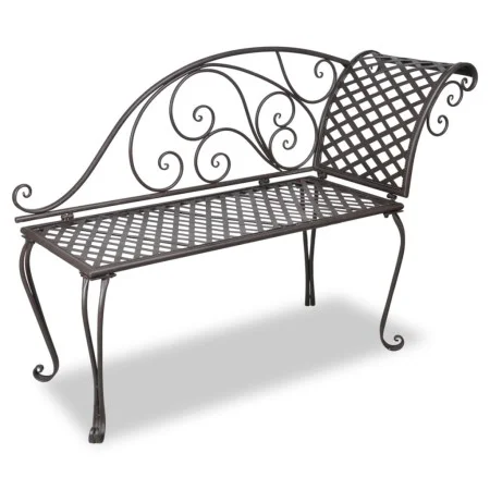 Banco tumbona de jardín de acero marrón envejecido 128 cm de vidaXL, Bancos de jardín - Ref: Foro24-40717, Precio: 128,14 €, ...