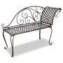 Banco tumbona de jardín de acero marrón envejecido 128 cm de vidaXL, Bancos de jardín - Ref: Foro24-40717, Precio: 128,14 €, ...