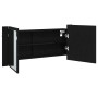 Espejo LED Cabinet con estante Roble negro 100 x 12 x 45 cm