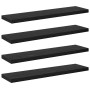 Tablero de Estantería 4 pcs Negro 40 x 10 x 1.5 cm