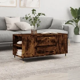 Smoked oak engineered wood coffee table 102x44.5x50 cm by vidaXL, Coffee table - Ref: Foro24-830993, Price: 75,58 €, Discount: %