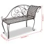 Banco tumbona de jardín de acero marrón envejecido 128 cm de vidaXL, Bancos de jardín - Ref: Foro24-40717, Precio: 128,14 €, ...