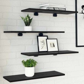 Tablero de Estantería 4 pcs Negro 60 x 20 x 1.5 cm en Librerías y estanterías | Comprar online en Foro24