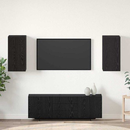 Mueble de TV de Pared 2 pcs Roble Negro 30,5 x 30 x 60 cm en Muebles TV | Comprar online en Foro24