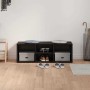 Banco de almacenamiento para zapatos con estante Roble negro