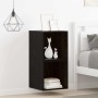 Mueble de pared con estante 2 pcs Roble Negro 37 x 37 x 37 cm