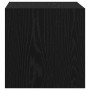 Mueble de pared con estante 2 pcs Roble Negro 37 x 37 x 37 cm