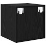 Mueble de pared con estante 2 pcs Roble Negro 37 x 37 x 37 cm