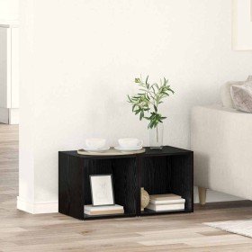 Conjunto de mueble de TV 2 pcs Negro 37 x 35 x 37,5 cm en Muebles TV | Comprar online en Foro24