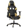 Gaming-Stuhl mit Fußstütze aus schwarzem, goldenem Kunstleder von vidaXL, Gaming-Stühle - Ref: Foro24-3143766, Preis: 124,70 ...