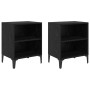 Armario de Noche 2 pcs Roble negro 40 x 30 x 50 cm