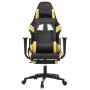 Gaming-Stuhl mit Fußstütze aus schwarzem, goldenem Kunstleder von vidaXL, Gaming-Stühle - Ref: Foro24-3143766, Preis: 124,70 ...
