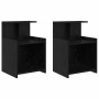 Armario de Noche 2 pcs Roble negro 40 x 35 x 60 cm