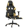 Gaming-Stuhl mit Fußstütze aus schwarzem, goldenem Kunstleder von vidaXL, Gaming-Stühle - Ref: Foro24-3143766, Preis: 124,70 ...