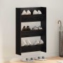 Armario de zapato de pared Roble negro Madera contrachapada