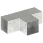 Conectores de postes en T 4 uds metal galvanizado 101x101 mm