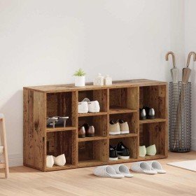 Banco para zapatos con estante Madera vieja 103 x 30 x 54,5 cm en Zapateros y organizadores de calzado | Comprar online en Foro2