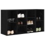 Banco para zapatos con estante Roble negro 103 x 30 x 54.5 cm