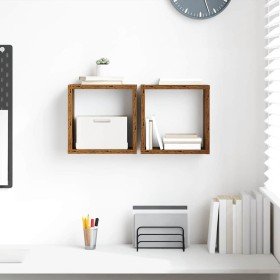 Estante de pared con estante Madera Vieja Madera contrachapada en Estantes y estanterías | Comprar online en Foro24