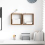 Estantes de pared 2 pcs Madera vieja 26 x 15 x 26 cm