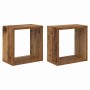 Estantes de pared 2 pcs Madera vieja 26 x 15 x 26 cm