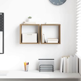 Estantes de pared 2 pcs Roble artisan 26 x 15 x 26 cm