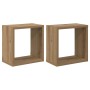 Estantes de pared 2 pcs Roble artisan 26 x 15 x 26 cm