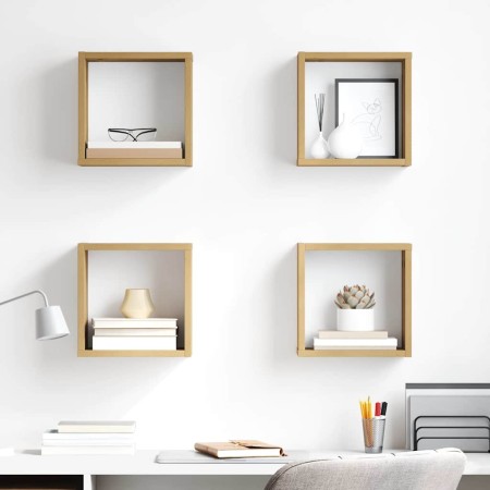 Estantes de pared 4 pcs Roble artesanal 26 x 15 x 26 cm