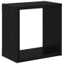Estantes de pared con estante 2 pcs Roble Negro 26 x 15 x 26 cm