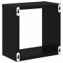 Estantes de pared con estante 2 pcs Roble Negro 26 x 15 x 26 cm