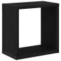 Estantes de pared con estante 4 pcs Roble negro 26 x 15 x 26 cm